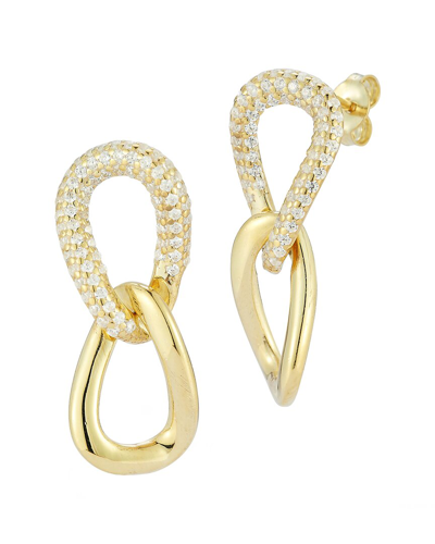 Sphera Milano 14k Over Silver Cz Link Chain Drop Earrings