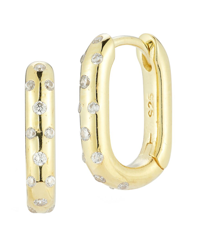SPHERA MILANO SPHERA MILANO 14K OVER SILVER CZ OVAL EARRINGS