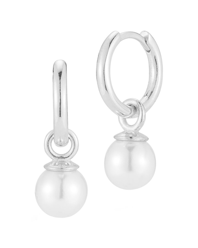 Sphera Milano Silver 7.5mm Pearl Huggie Hoops