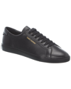 Saint Laurent Andy Black Leather Sneakers In Black