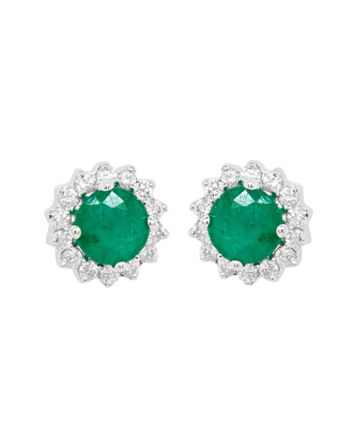 Diana M. 14k 0.13 Ct. Tw. Diamond Earrings In Green