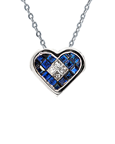 Diana M. Fine Jewelry 14k 0.67 Ct. Tw. Diamond & Sapphire Necklace