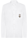 DOLCE & GABBANA LOGO-EMBROIDERED COTTON SHIRT