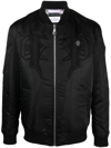 PHILIPP PLEIN LOGO-EMBROIDERED SATIN BOMBER JACKET