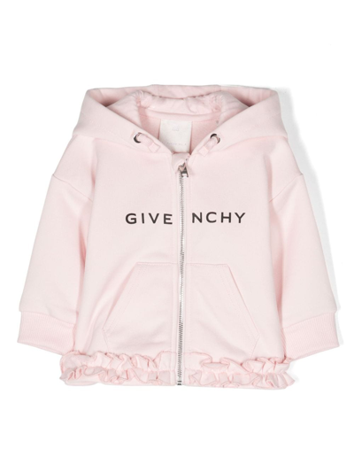 Givenchy Babies' Logo-print Hooded Jacket In Pink