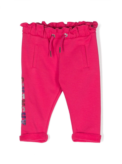 Givenchy Babies' Sequin-embellished Logo Track Pants In Pink