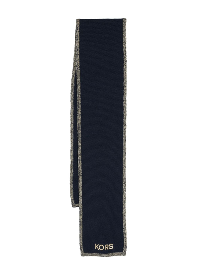 Michael Kors Kids' Embroidered-logo Knit Scarf In Black