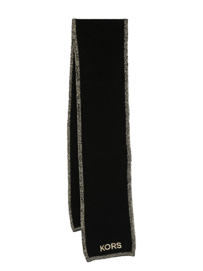 MICHAEL KORS EMBROIDERED-LOGO KNIT SCARF