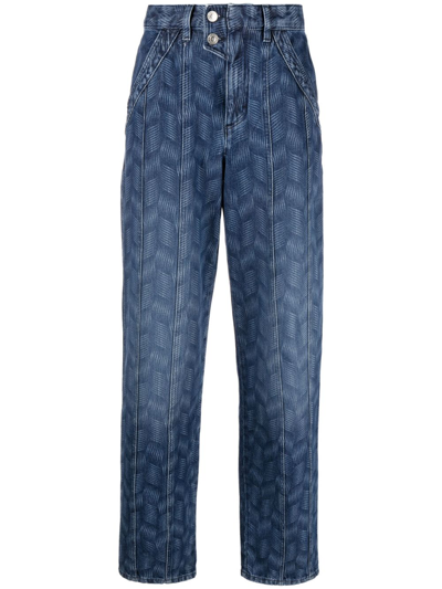 Marant Etoile Sulanoa-print Straight-leg Jeans In Blue