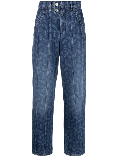Isabel Marant Étoile Sulanoa-print Straight-leg Jeans In Blue