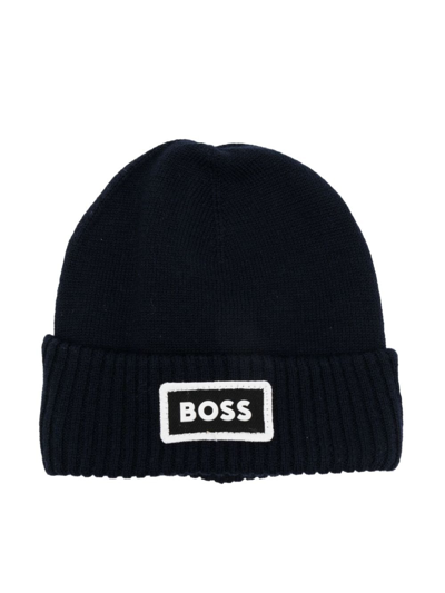 Bosswear Kids' Boys Navy Blue Logo Beanie Hat