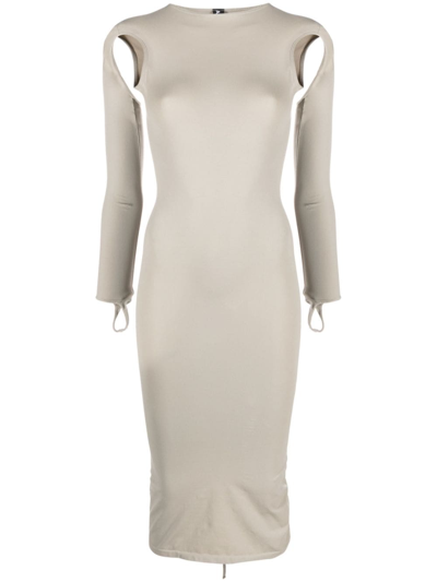 Andreädamo Sculpting Cut-out Mididress In Clay