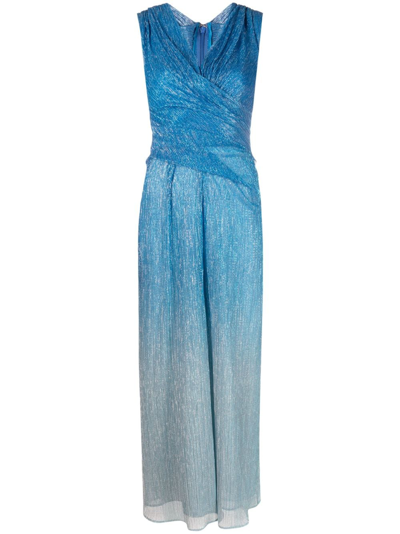 Talbot Runhof Gradient-effect Sleeveless Dress In Blue