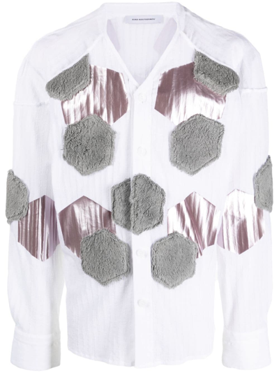 Kiko Kostadinov Danh Applique Shirt White Grey