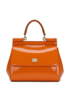 DOLCE & GABBANA SMALL SICILY PATENT-LEATHER TOTE BAG