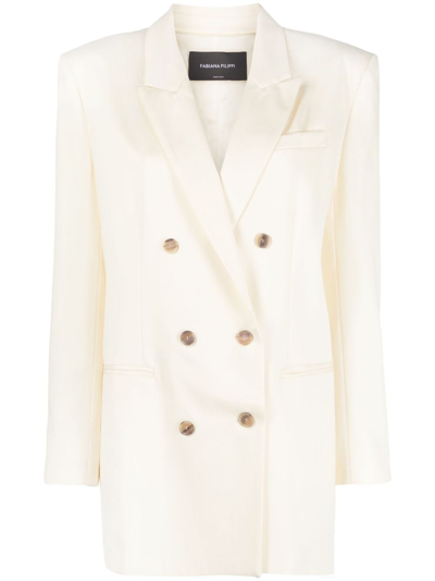 Fabiana Filippi Double-breasted Blazer In White