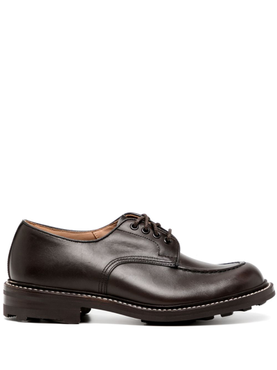 Tricker's Lace-up Leather Loafers In Brown