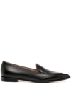 Gianvito Rossi Leather Point-toe Ballerina Loafers In Black