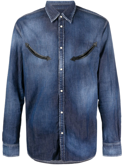 Dsquared2 Long-sleeved Denim Shirt In Blue