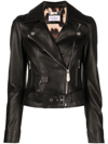 Philipp Plein Leather Biker Jacket In Black