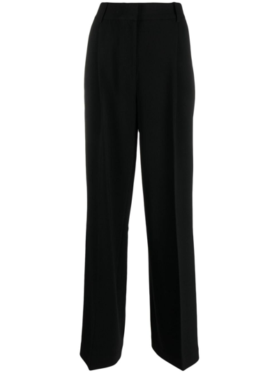Michael Michael Kors High-waisted Tailored-cut Trousers In Black