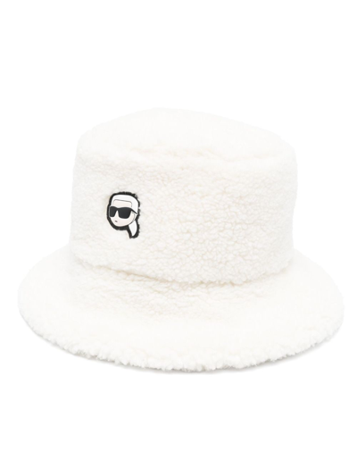 Karl Lagerfeld K/ikonik 2.0 Bucket Hat In White