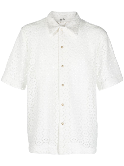 Séfr Pointelle-knit Shirt In White