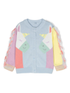 Stella Mccartney Embroidered Cotton Cardigan In Blue