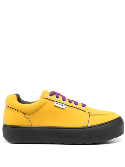 Sunnei Dreamy Lace-up Sneakers In Yellow