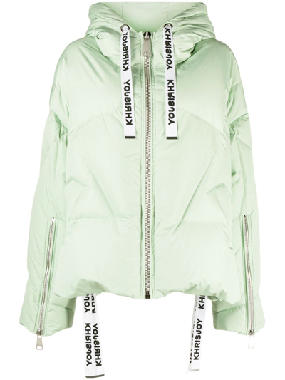 Khrisjoy Green Iconic Hooded Quilted Jacket