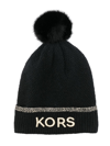 MICHAEL KORS EMBROIDERED-LOGO KNIT BEANIE