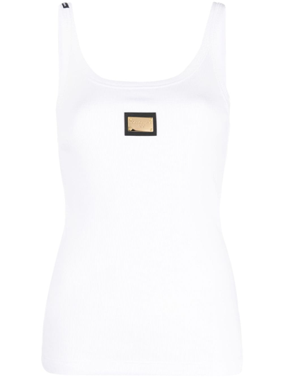 Dolce & Gabbana Logo Cotton Tank Top In White