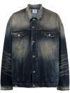 VETEMENTS DISTRESSED-EFFECT STONEWASHED DENIM JACKET