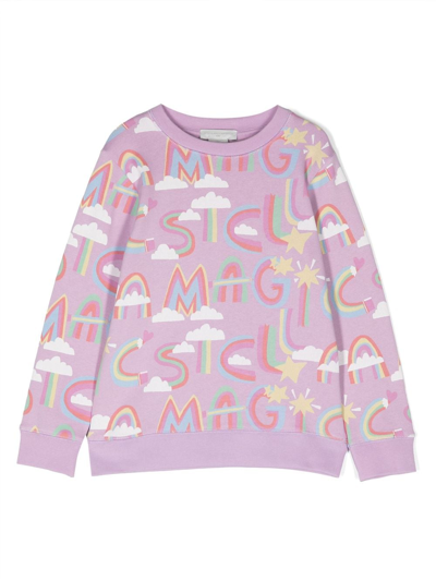 Stella Mccartney Kids' Graphic-print Sweatshirt In Purple