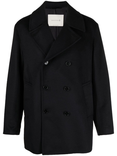 Mackintosh Dalton Wool And Cashmere-blend Peacoat In Black