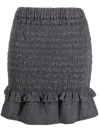 Marant Etoile Dorela Cotton Miniskirt In Grey