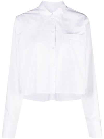 Remain Birger Christensen Cropped Organic Cotton Shirt In White