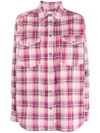 Isabel Marant Étoile Lony Checked Cotton-blend Shirt In Pink