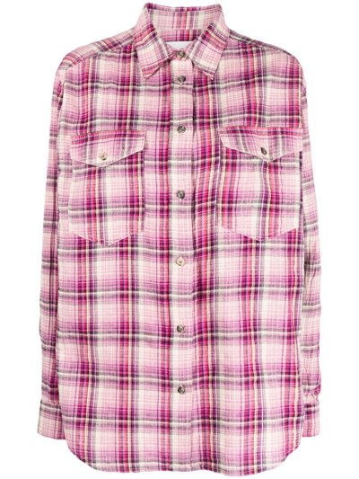 Marant Etoile Lony Checked Cotton-blend Shirt In Pink