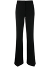 Etro Flared Wool-blend Trousers In Black