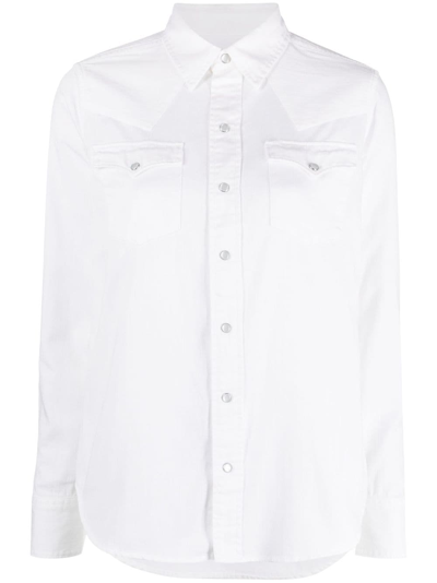 Polo Ralph Lauren Long-sleeve Press-stud Cotton Shirt In White
