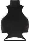 Andreädamo Sculpting Jersey Halter Neck Top In Black