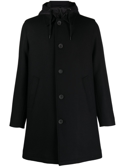 Herno Long-sleeve Button-up Coat In Blue