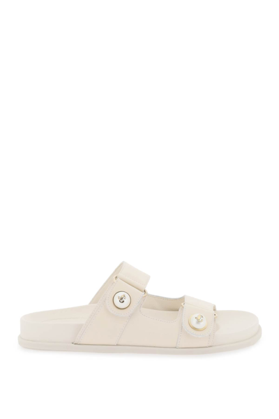 Jimmy Choo Fayence Slides In White