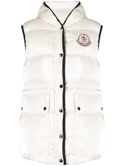Moncler Hera Hooded Down Gilet In Multi-colored