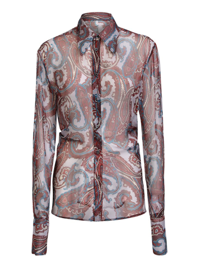 Dsquared2 Sheer Shirt With All-over Print By . The Brand Creates This Garment Inspired By T In Brown