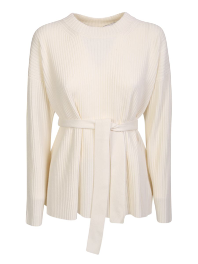 Fabiana Filippi Ribbed Pullover With Open Back In Neutrals