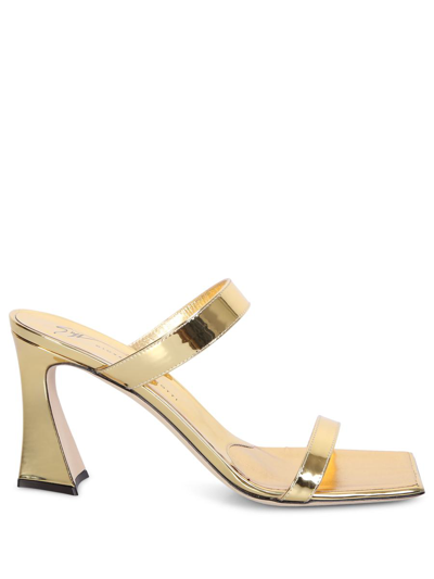 Giuseppe Zanotti Metallic Dual-buckle Slide Sandals In Neutrals