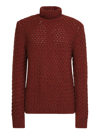 Lardini Wool Blend Woven Knit Pullover In Bordeaux
