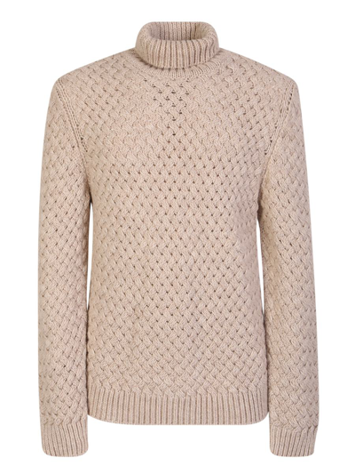 Lardini Woven Knit Pullover Ivory In Neutrals